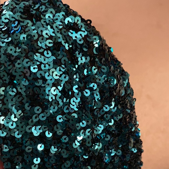 LULUS “JUST TONIGHT” TEAL SEQUIN BODYCON ONE SHOULDER‎ DRESS XS - Picture 10 of 10